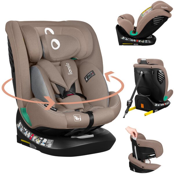 Turvaistuin Lionelo Bastiaan One I-Size Beige Sand, 0–36 kg, 40–150 cm, hiekanvärinen