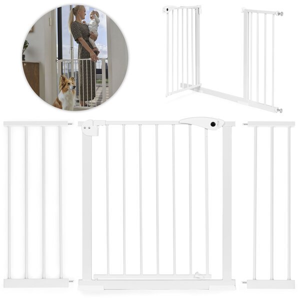 Turvaportti 74-132 cm portaille ja oville, teräs, lisäpaneelit, valkoinen ECOTOYS, ONE SIZE