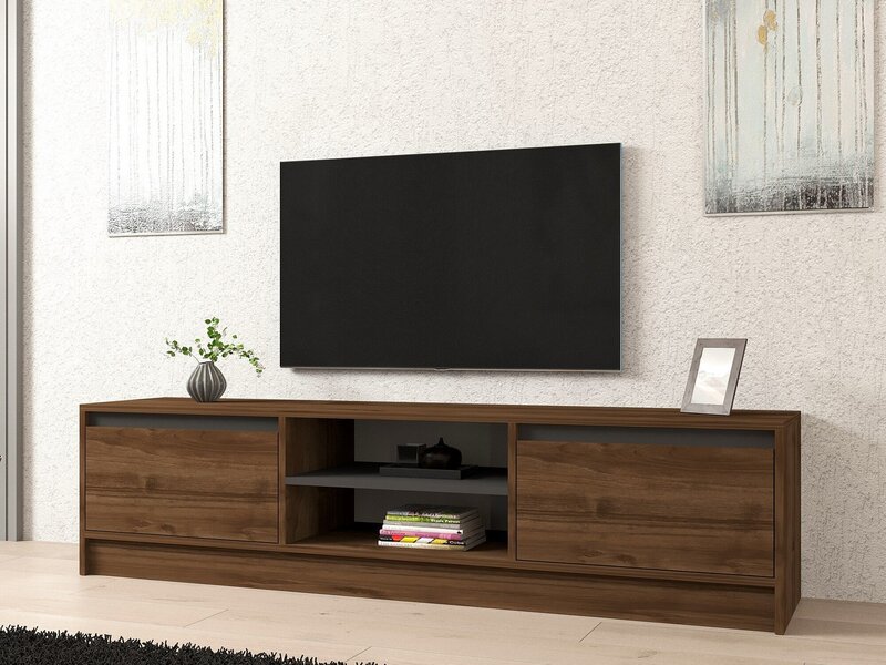 TV-taso, 180x45x40cm, pähkinä, antrasiitti