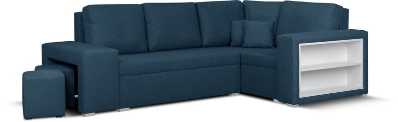 Universaali pehmeä kulmasohva Bellezza Milo3, tummansininen