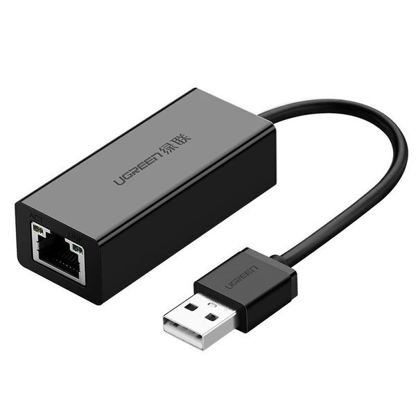 USB-kaapeli Ugreen 2.0 100 Mbps Ethernet ulkoinen verkkosovitin, musta (CR110 20254).
