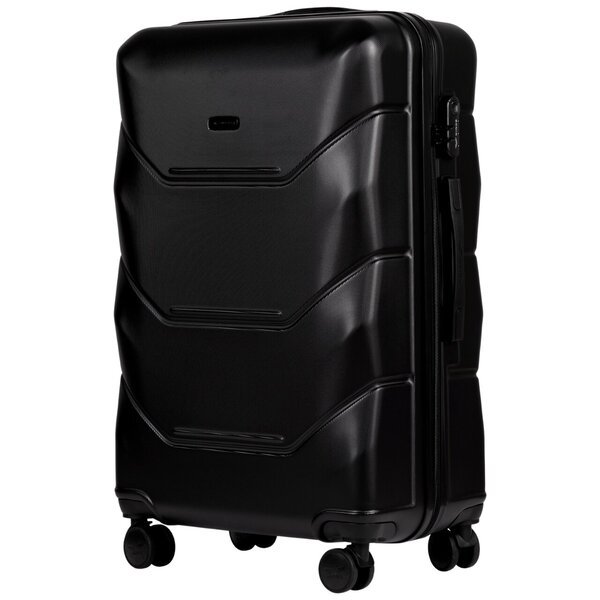 Iso matkalaukku Wings Peacock 3.0, Laajennettava 28", musta, ABS+ materiaali, 97 L, nenurodyta