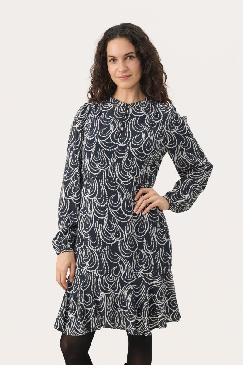 Part Two Naisten Mekko, PHILLIPAPW DR Dark Navy Dot Chain