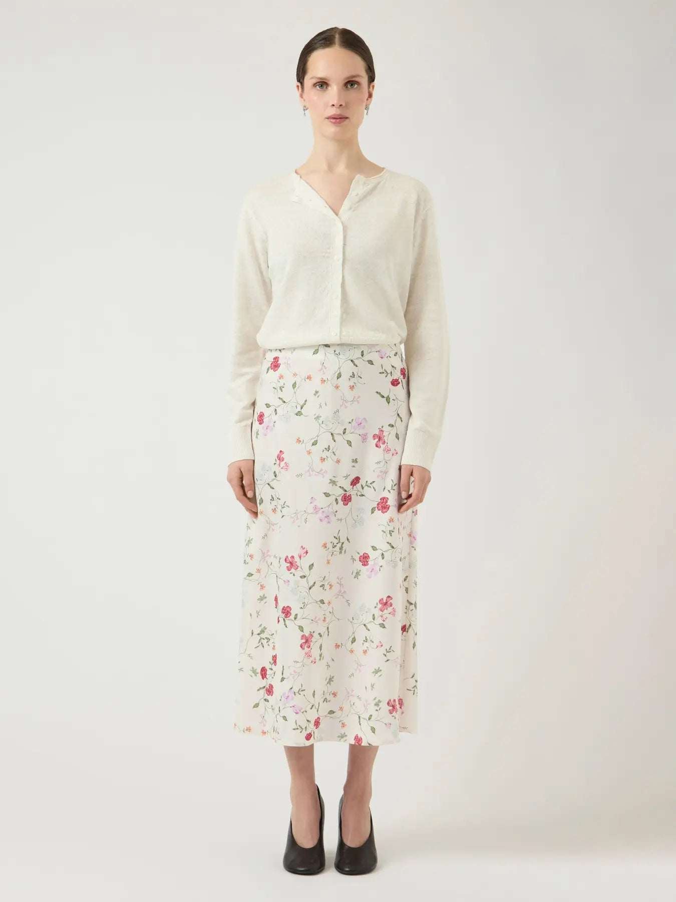 Y.A.S hame YASPella HW Midi Skirt S. Noos, Pristine Botalia