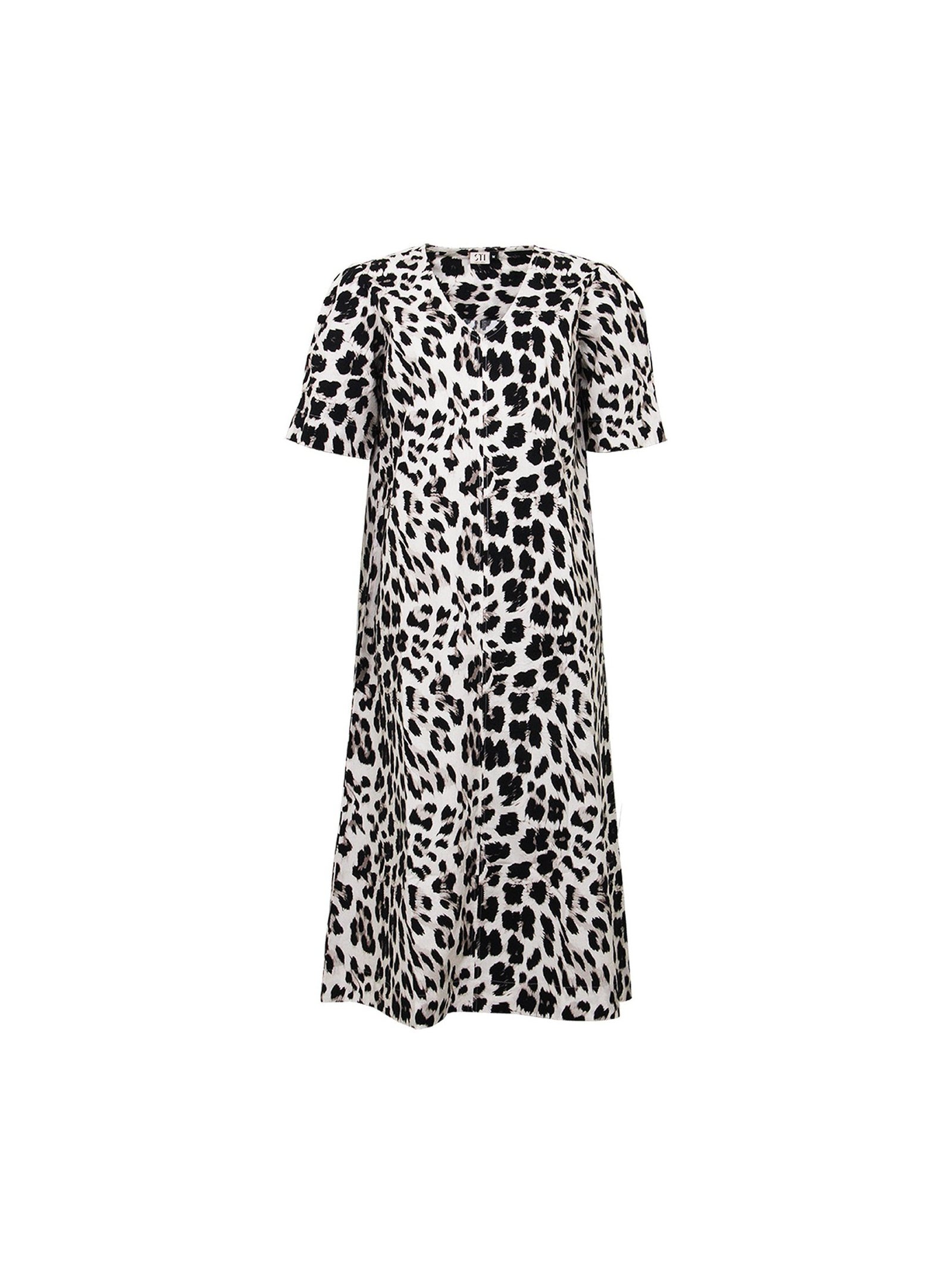 S.T.I Naisten Midimekko Caila Dress, Musta Kuosi