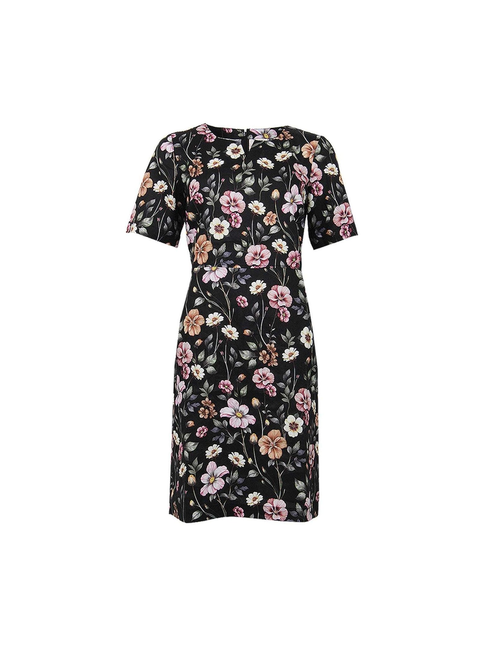 S.T.I Naisten mekko Carenne Print Dress, Musta Kuosi
