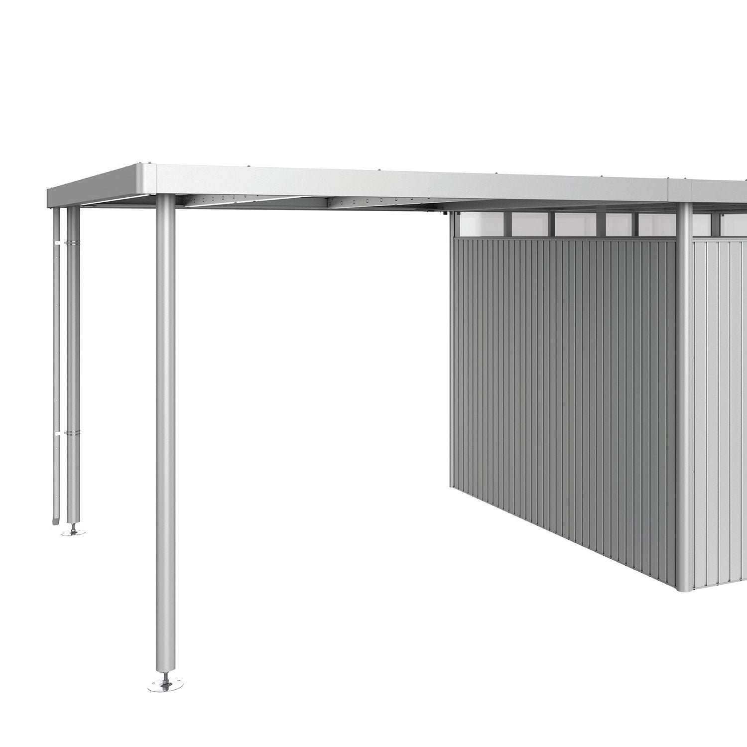 Biohort, sivukatos puutarhavarasto highline koko h5 metallic hopea