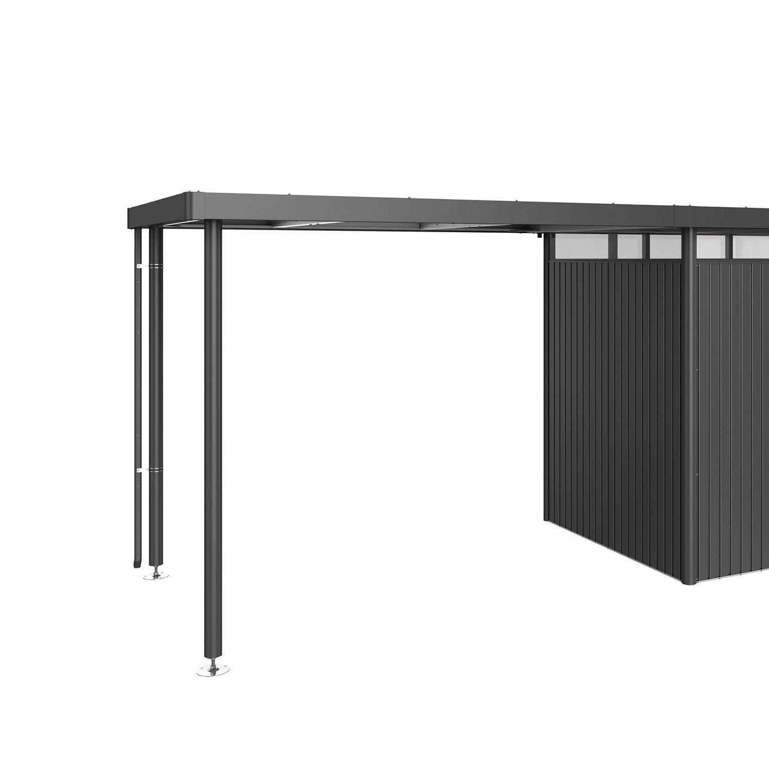 Biohort, Highline sivukatos puutarhavarasto koko h2 metallic tummanharmaa