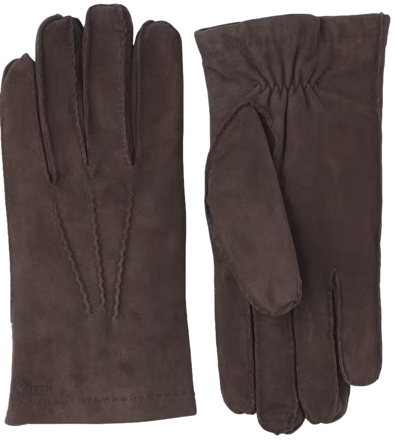 Hestra Unisex käsineet Arthur Suede Glove Wool Lining, mustanruskea