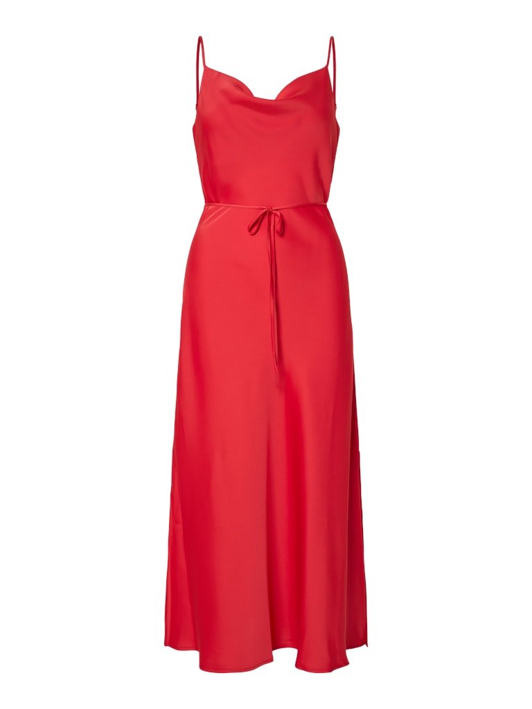 Y.A.S mekko YASThea Strap Long Dress S. Noos, Poinsettia