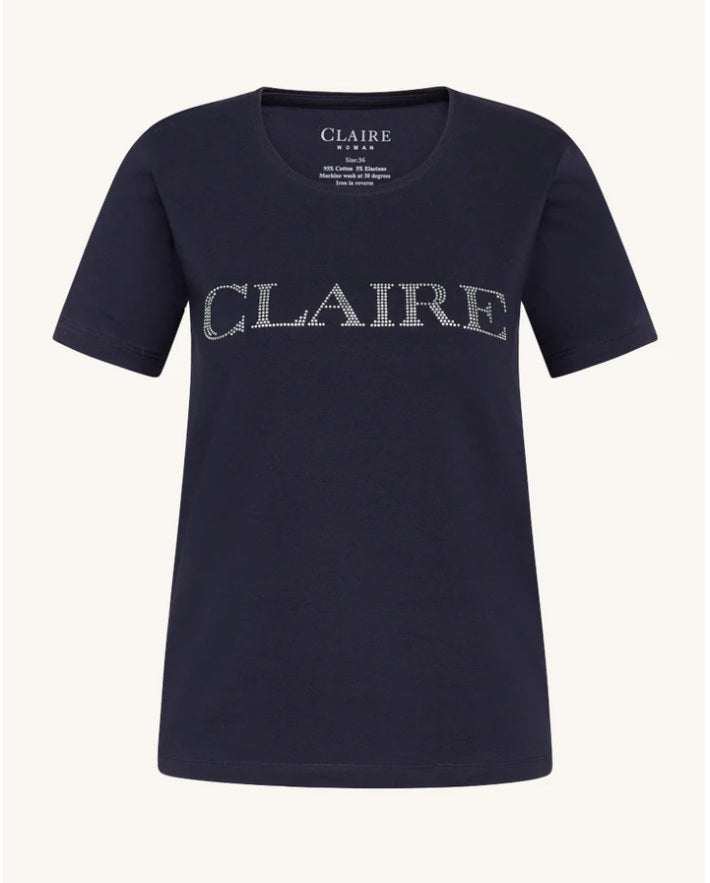 Claire naisten t-paita Allison Logo T-paita, tummansininen