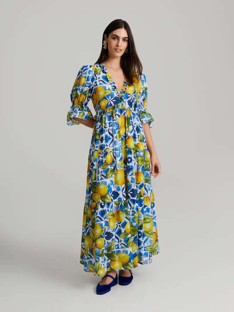Andiata naisten täyspitkä mekko, ERMINIA DRESS Monivärinen Kuosi