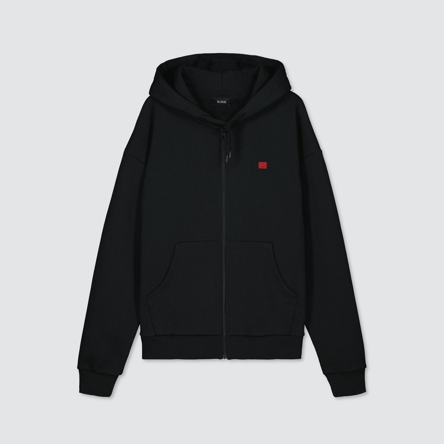 Billebeino unisex huppari, RED BRICK ZIP HOODIE  Musta