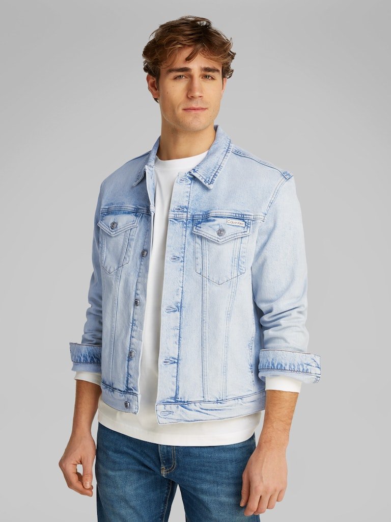 Calvin Klein Jeans miesten farkkutakki, SLIM DENIM JACKET LIGHT BLUE Indigo