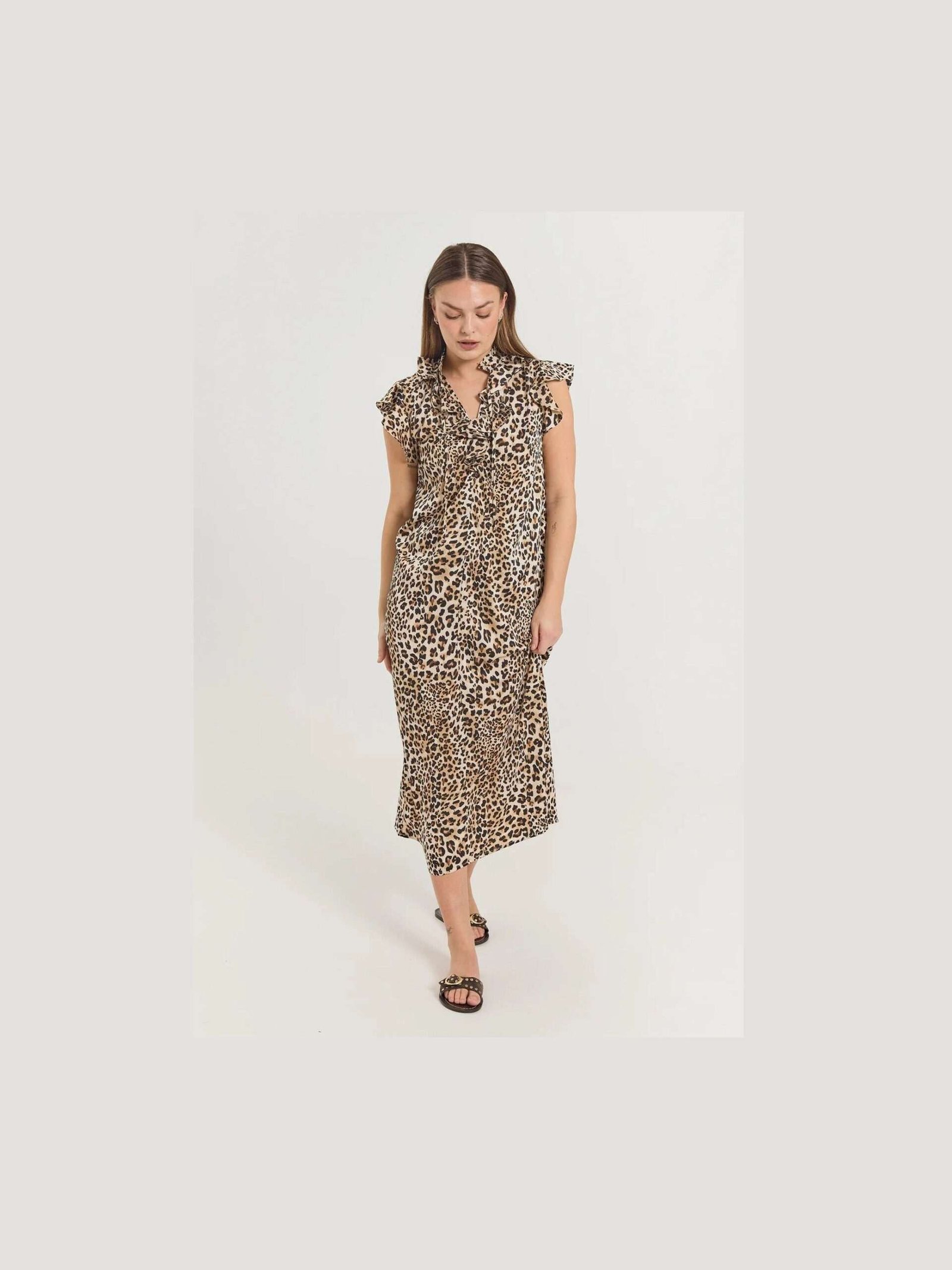 Freequent naisten mekko, BAYLIN DRESS Ruskea Kuosi