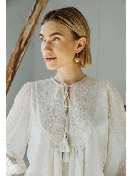 Freequent Naisten Pusero, REVA BLOUSE Luonnonvalkoinen