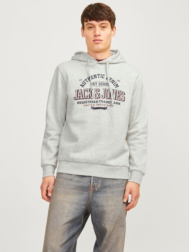 Jack and Jones Miesten Huppari, JJELOGO SWEAT HOODIE NOOS White
