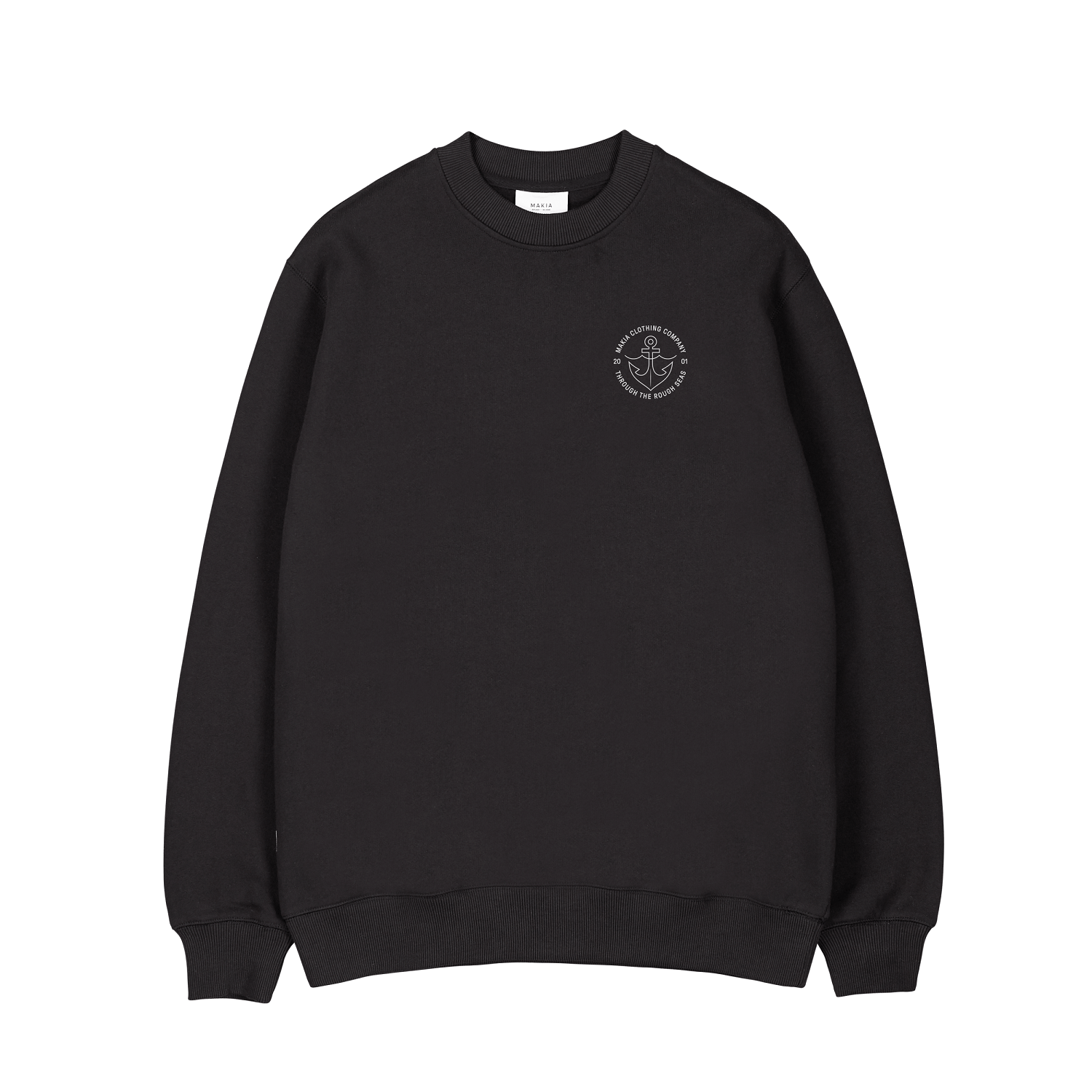 Makia miesten college, HOOK LIGHT SWEATSHIRT Musta