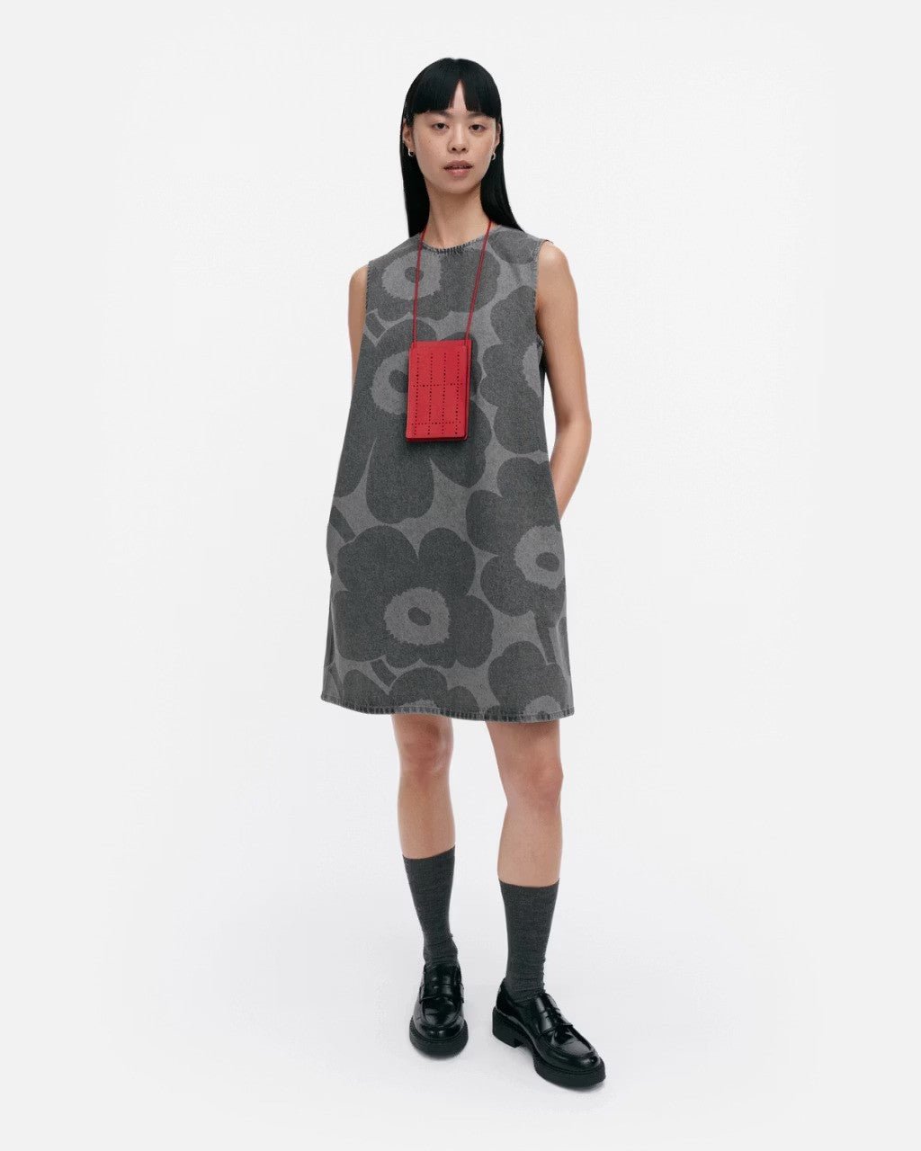 Marimekko naisten farkku,ekko, MARIDENIM SOMASTI UNIKKO Harmaa Kuosi