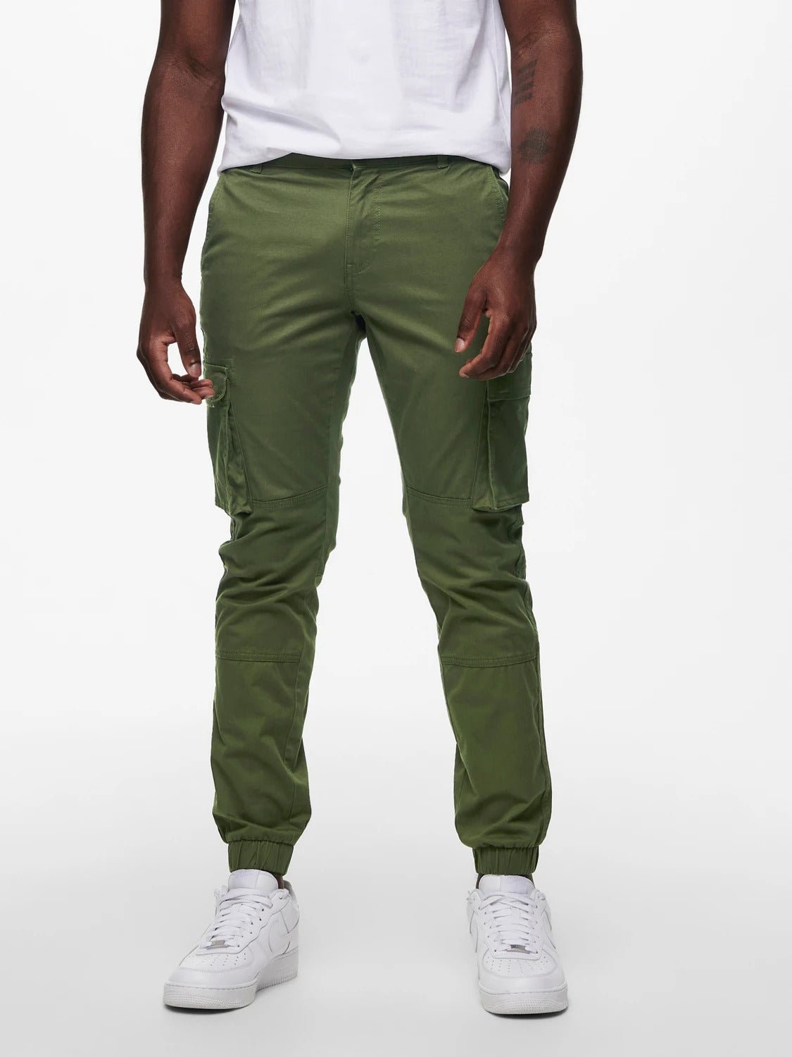 Only and Sons miesten housut, ONSCAM STAGE CARGO CUFF Armeijanvihreä