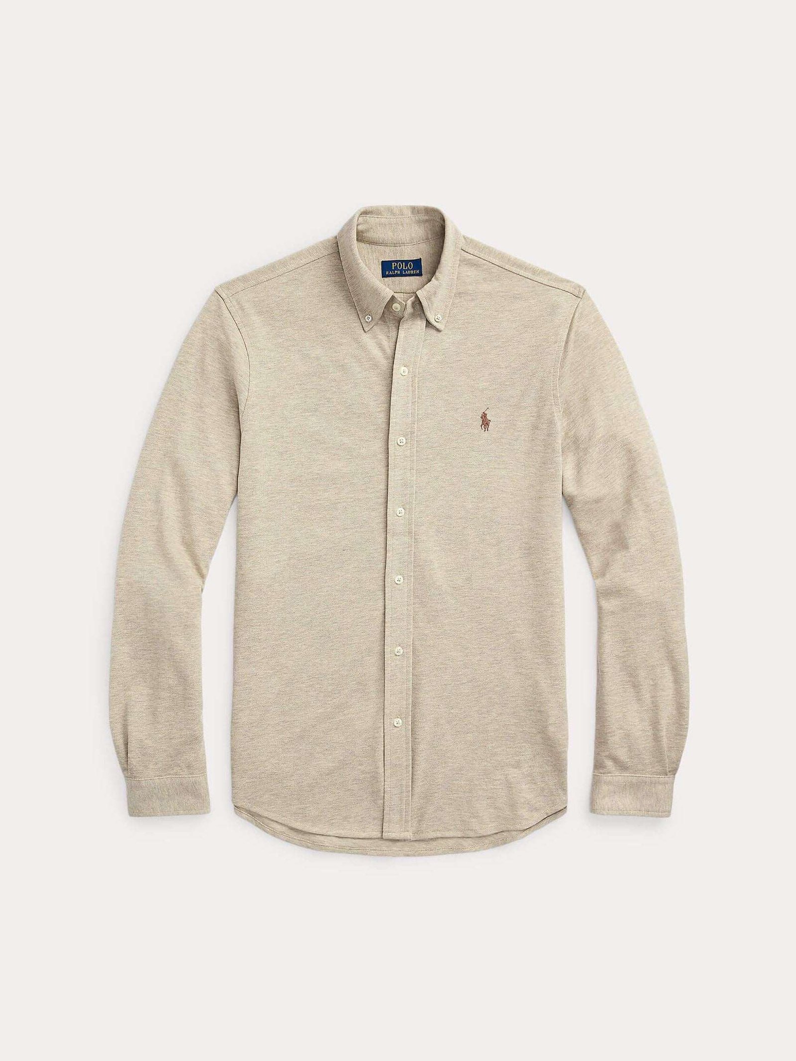 Polo Ralph Lauren Miesten Kauluspaita, FEATHERWEIGHT MESH SHIRT Hiekka