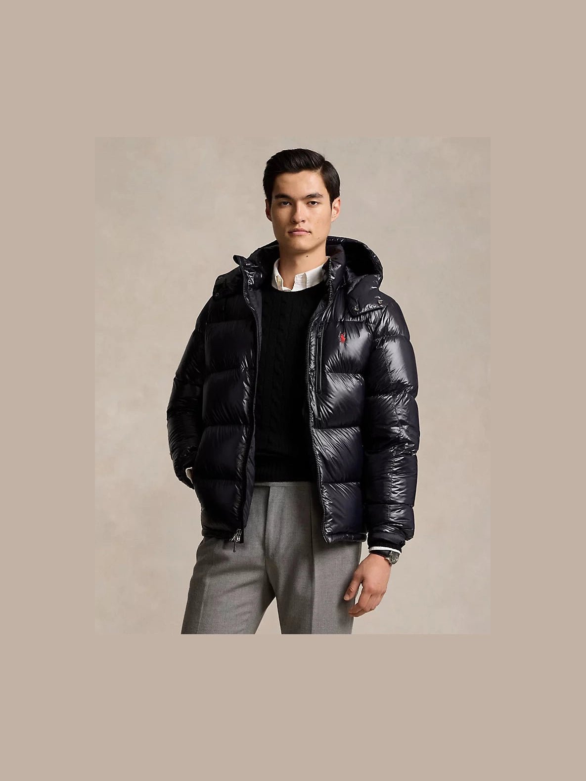 Polo Ralph Lauren Miesten Untuvatakki, THE GORHAM GLOSSED DOWN JACKET Musta