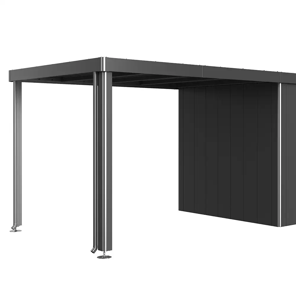 Biohort, sivukatos sopii puutarhavarasto Neo 4A/4B/4C/4D metallic tummanharmaa