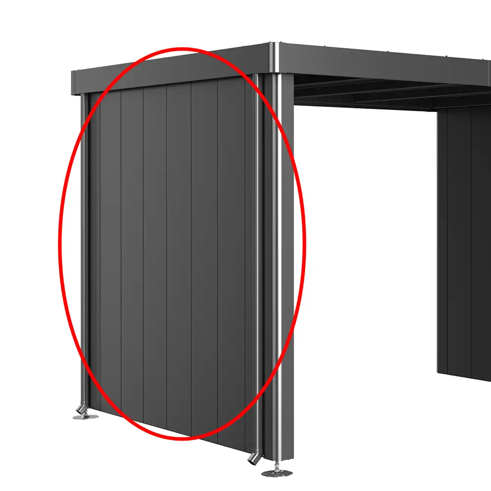 Biohort, sivuseinät sopii sivukatos puutarhavarasto Neo 4A/4B/4C metallic tummanharmaa