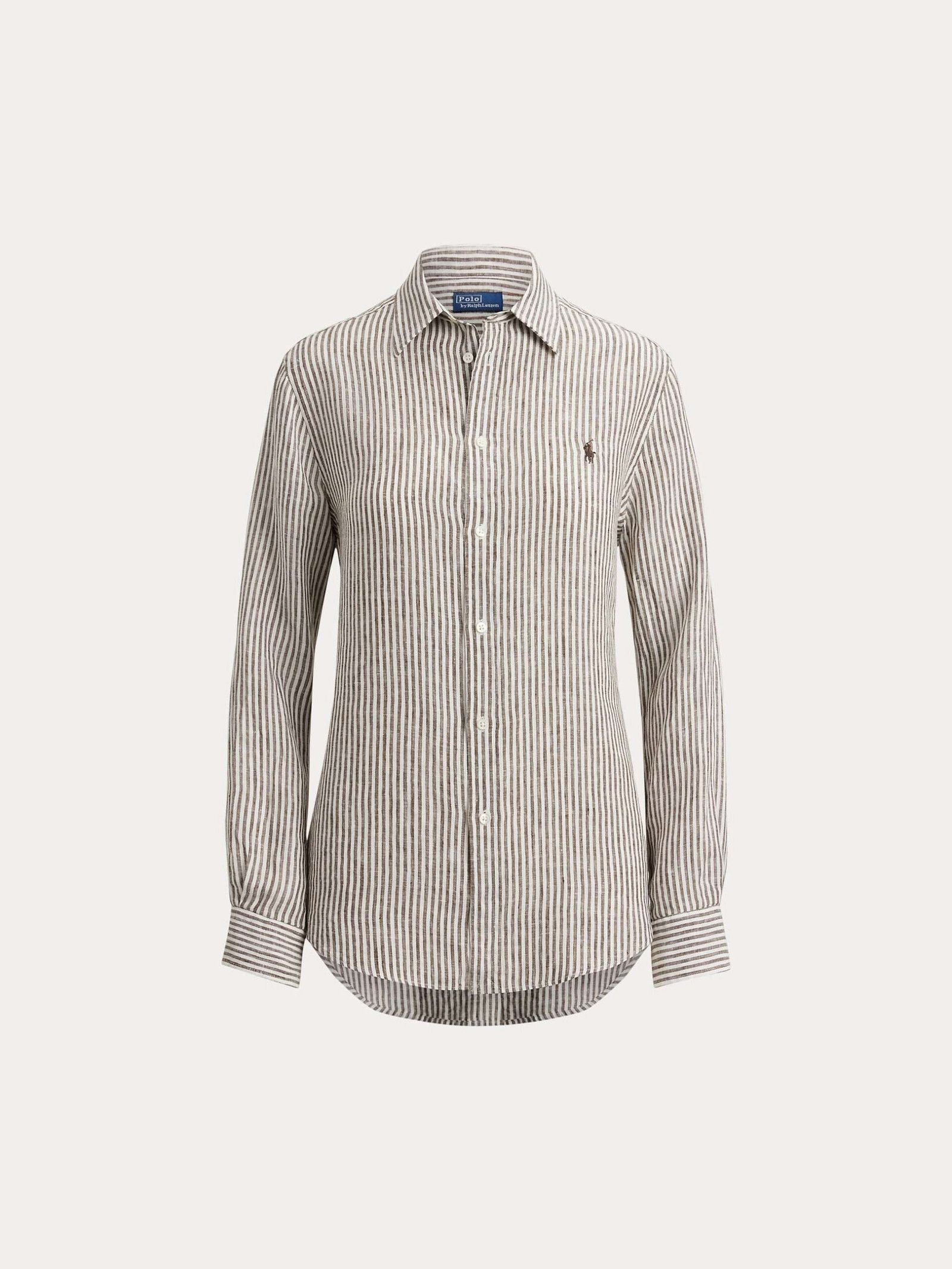Polo Ralph Lauren naisten paitapusero Woven Sport Shirt, raidallinen ruskea