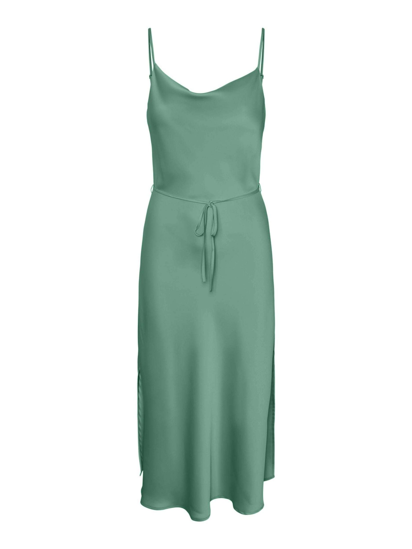 Y.A.S Naisten Mekko, YASTHEA STRAP LONG DRESS Vedenvihreä