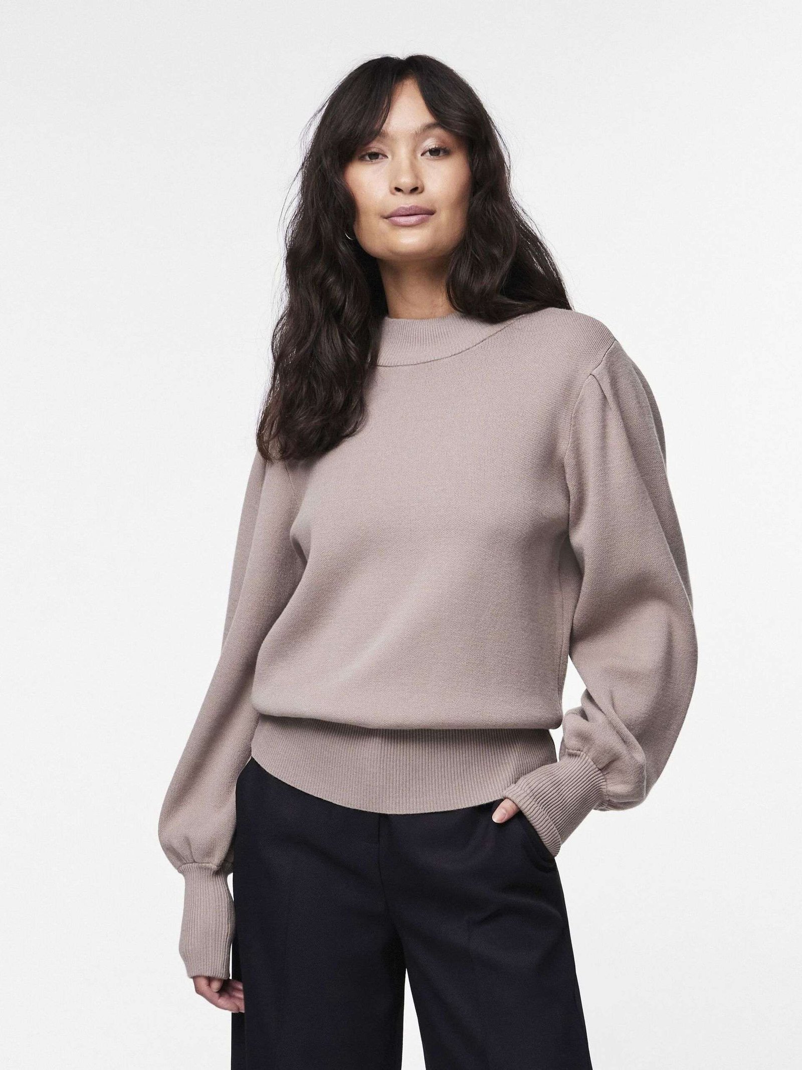 Y.A.S Naisten Neulepusero, YASFONNY LS KNIT PULLOVER S. NOOS Vaalea Beige