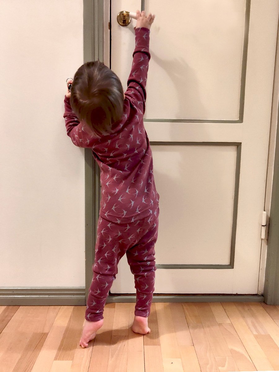 Svala Merino Design -lasten kerrasto, Pääsky Vaaleanpuna/harmaa 90 cm