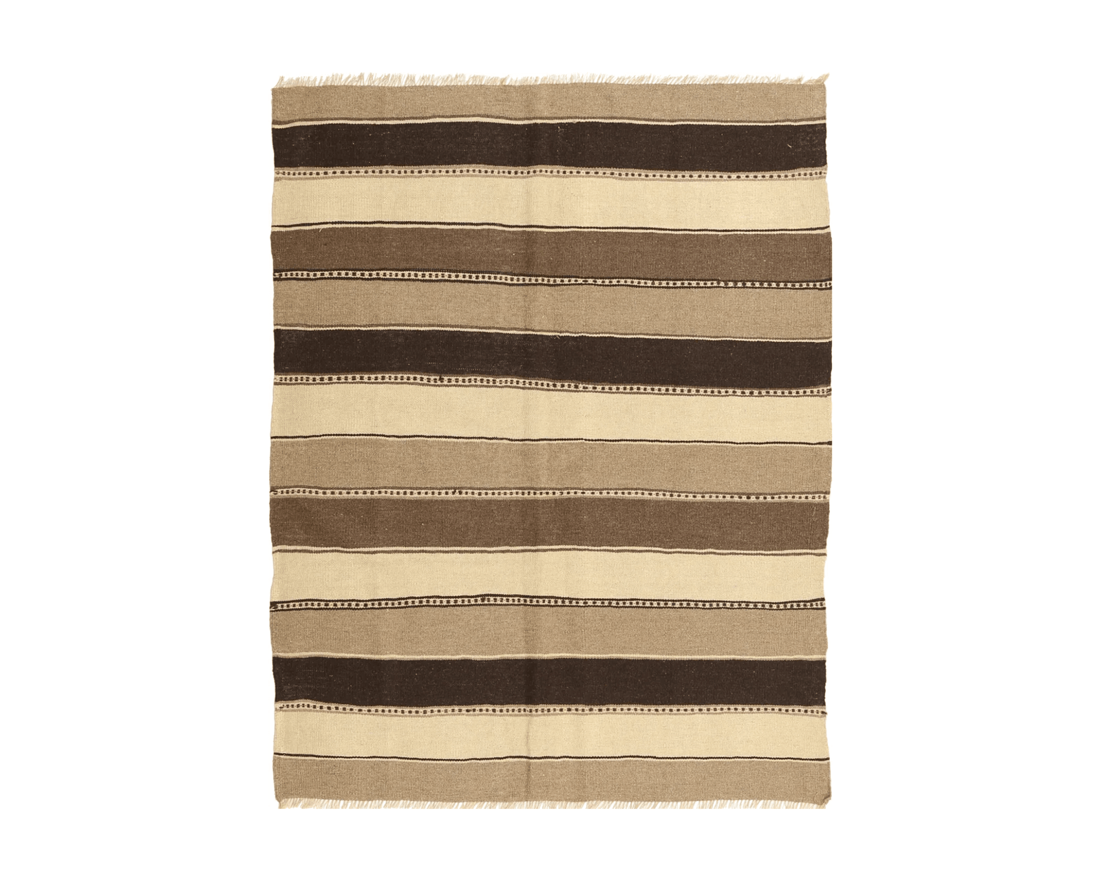 Rugvista Kelim käsinkudottu villamatto 152 x 196 cm beige / ruskea