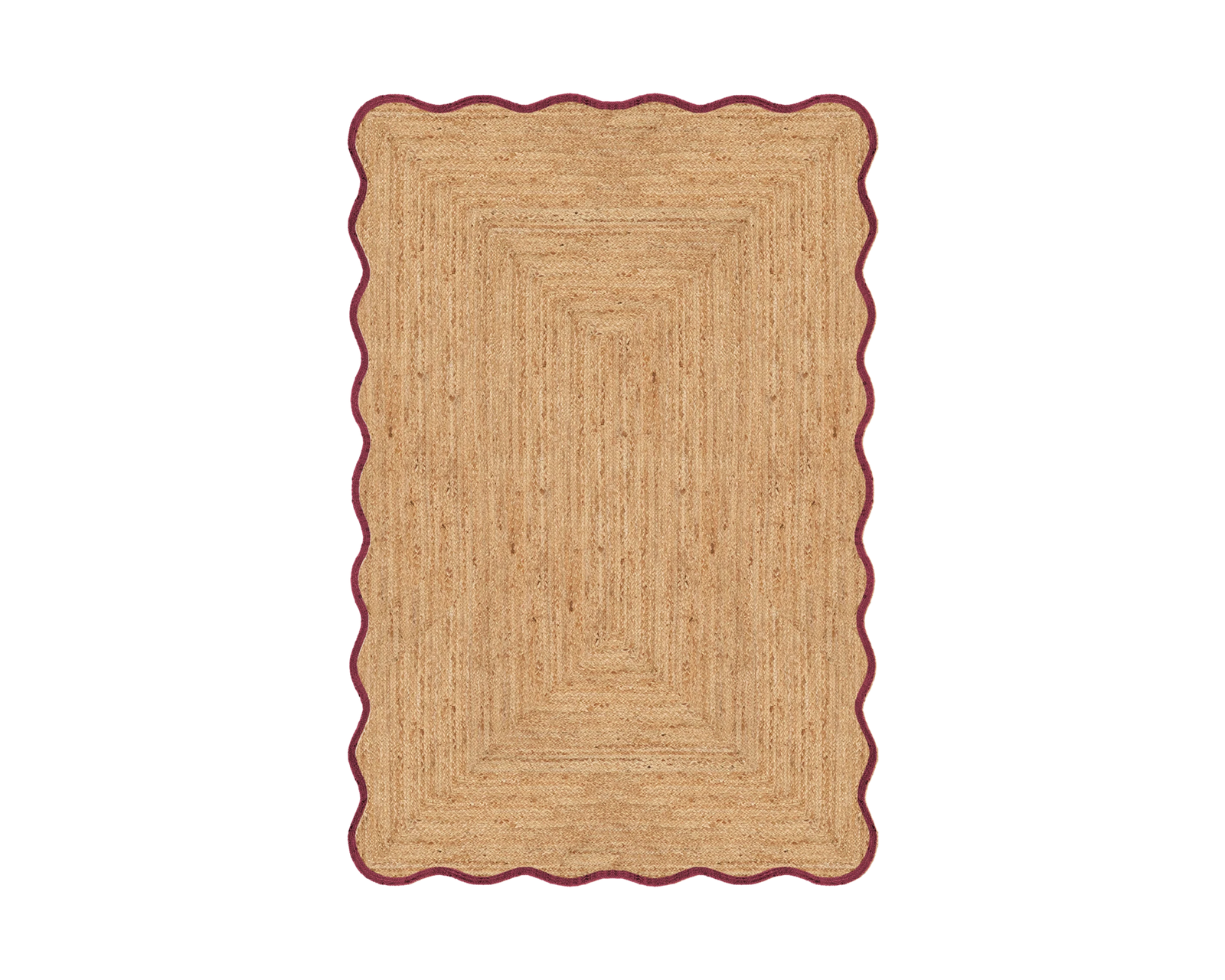 Layered Scallop juuttimatto 200 x 300 cm Burgundy