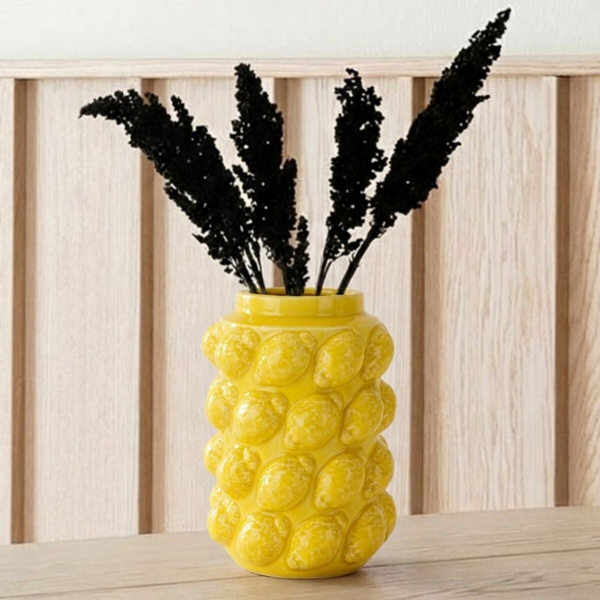 Sitruuna vaasi 19 cm keltainen