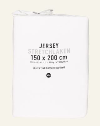 Jersey interlock muotoonommeltu aluslakana valkoinen