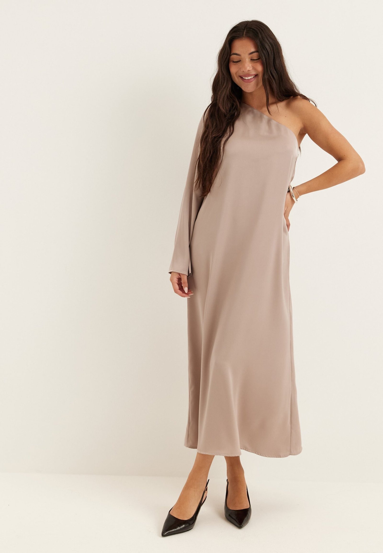 Satin One Shoulder Dress