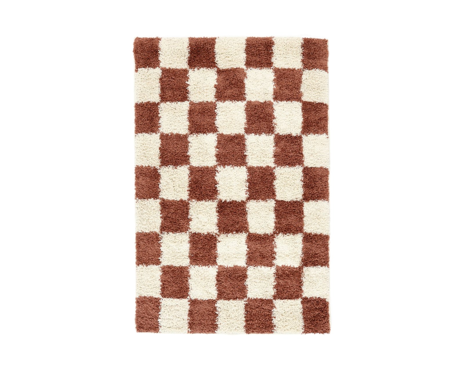 Rugvista Essential Chessie matto 140 x 200 valkoinen / ruosteenpunainen