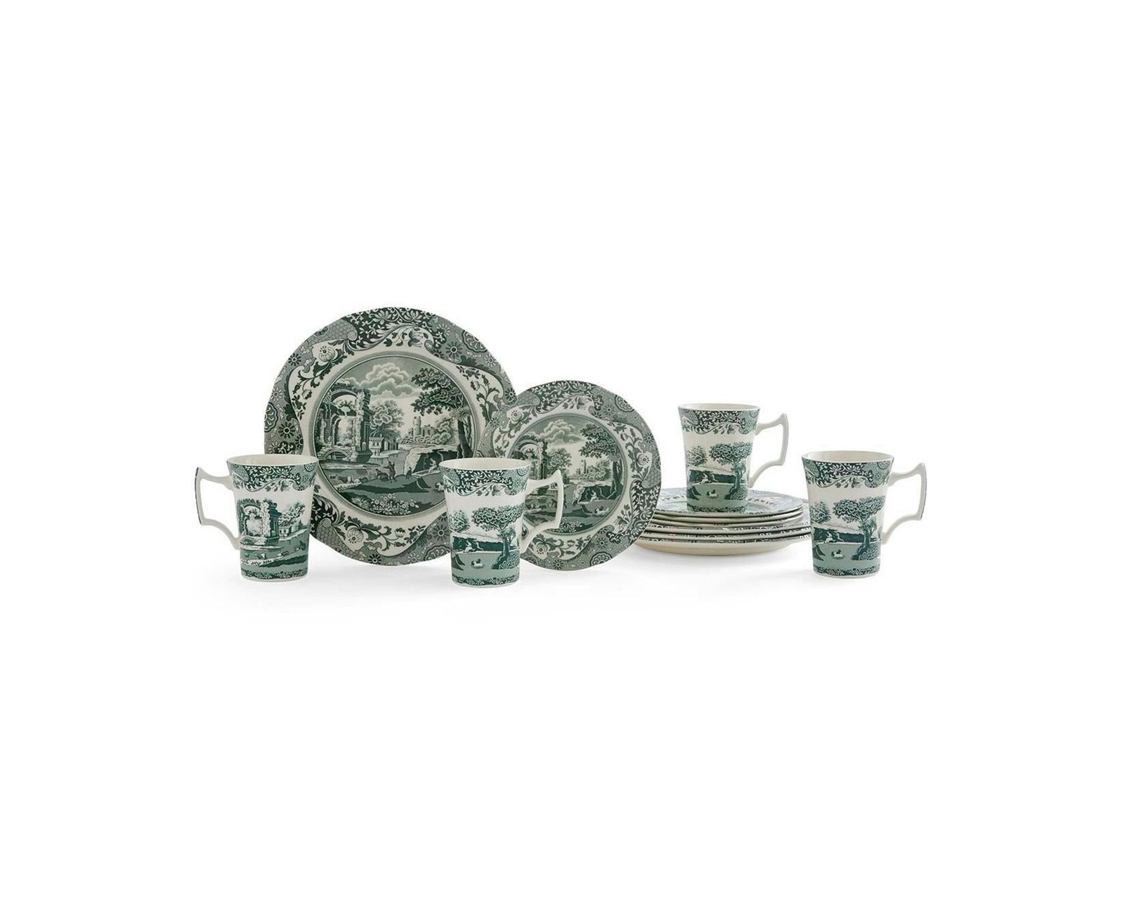 Spode Heritage Green Italian astiasarja 10 osaa, vihreä