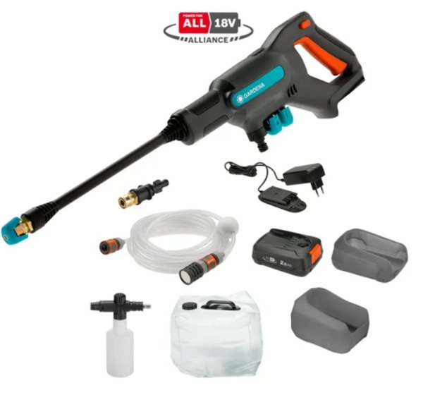 Gardena AquaClean Premium 24 / 18V -akkupainepesuri (sis. akun)