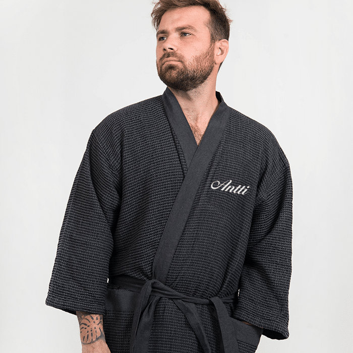 Rento saunatakki nimellä, harmaa L/XL