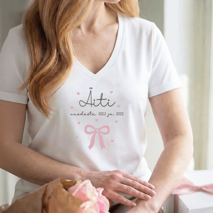 T-paita painatuksella, rusetti XL