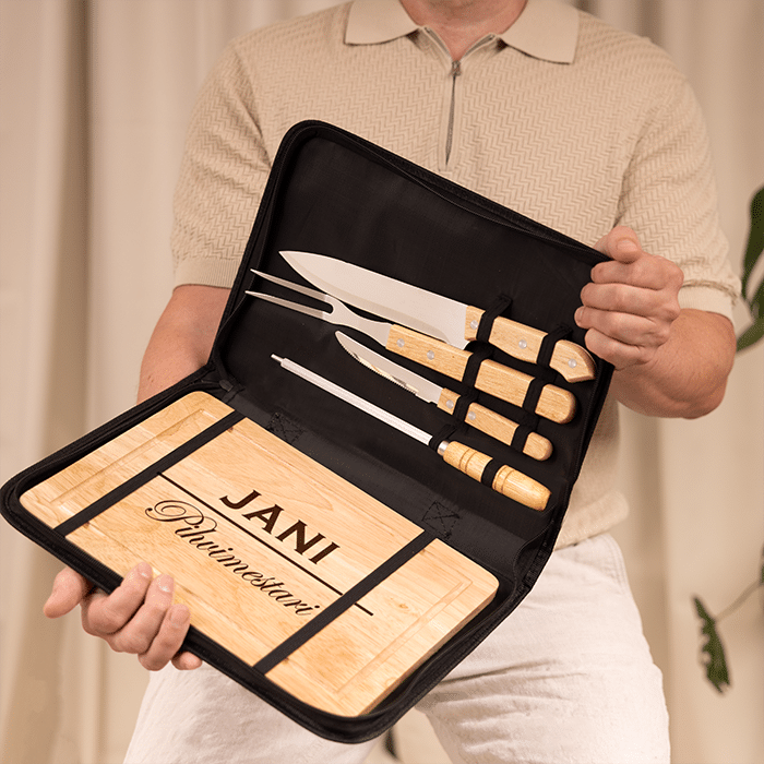 Paisti & Grillaus -setti kaiverruksella