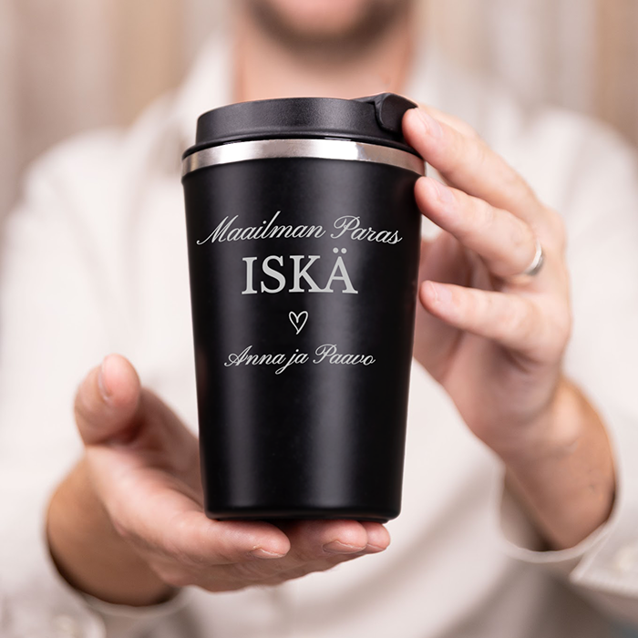 Termosmuki kaiverruksella, isänpäivä