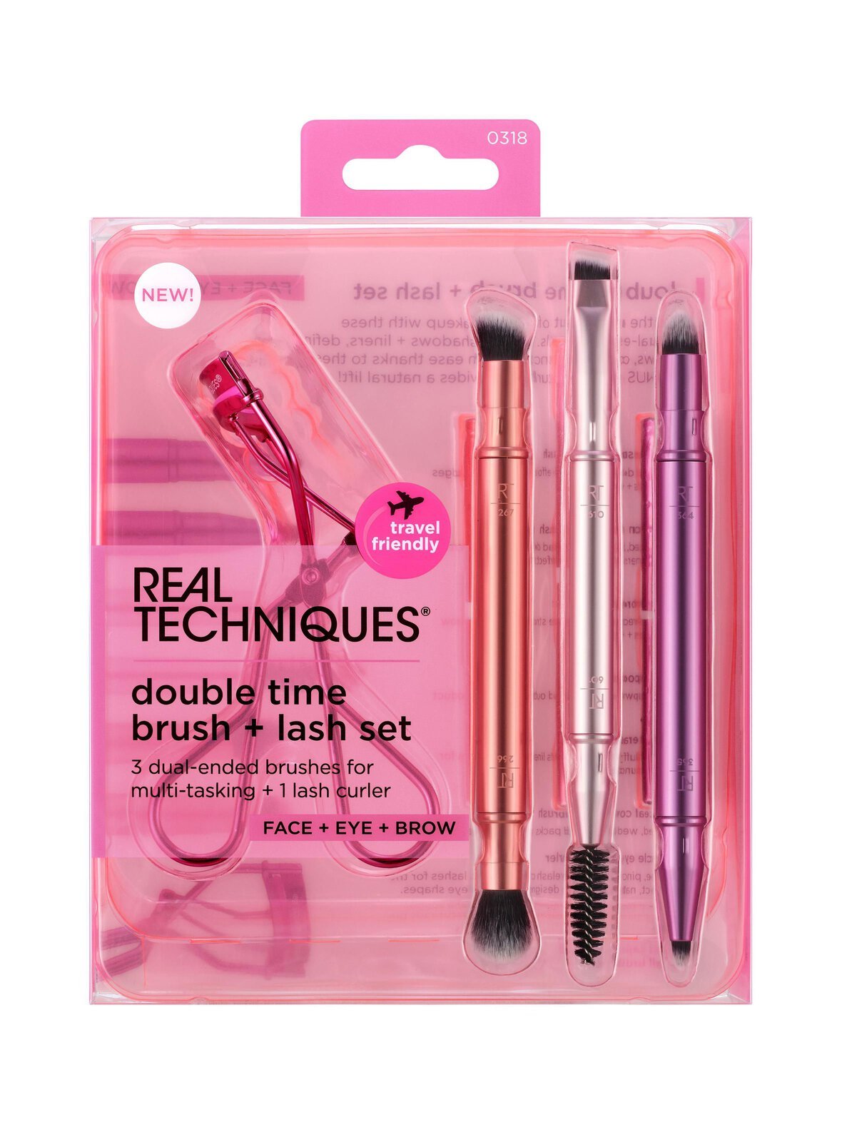 Double time retractable brush set -meikkisivellinsetti