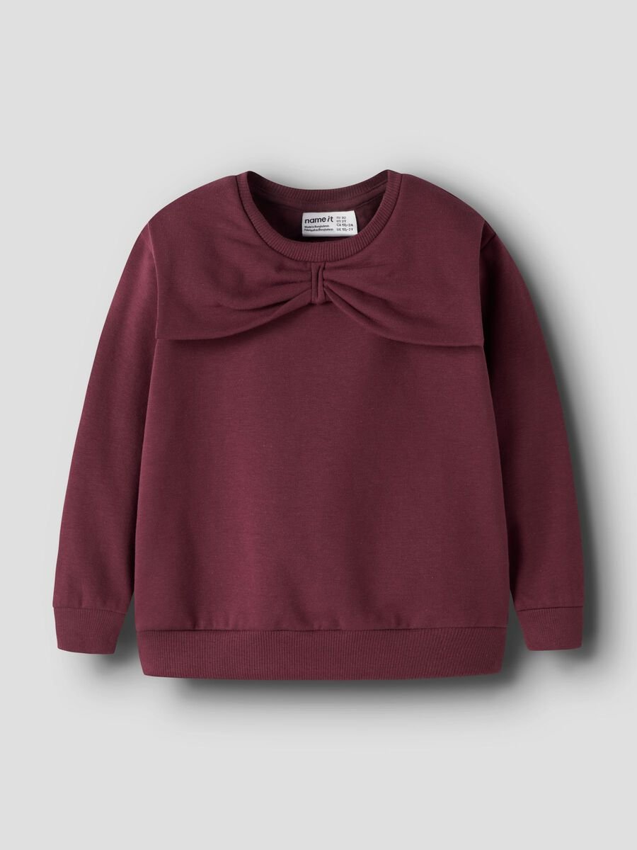 Mame It lasten collegepaita NMFSOVEA LS NREG SWEATSHIRT, viininpunainen