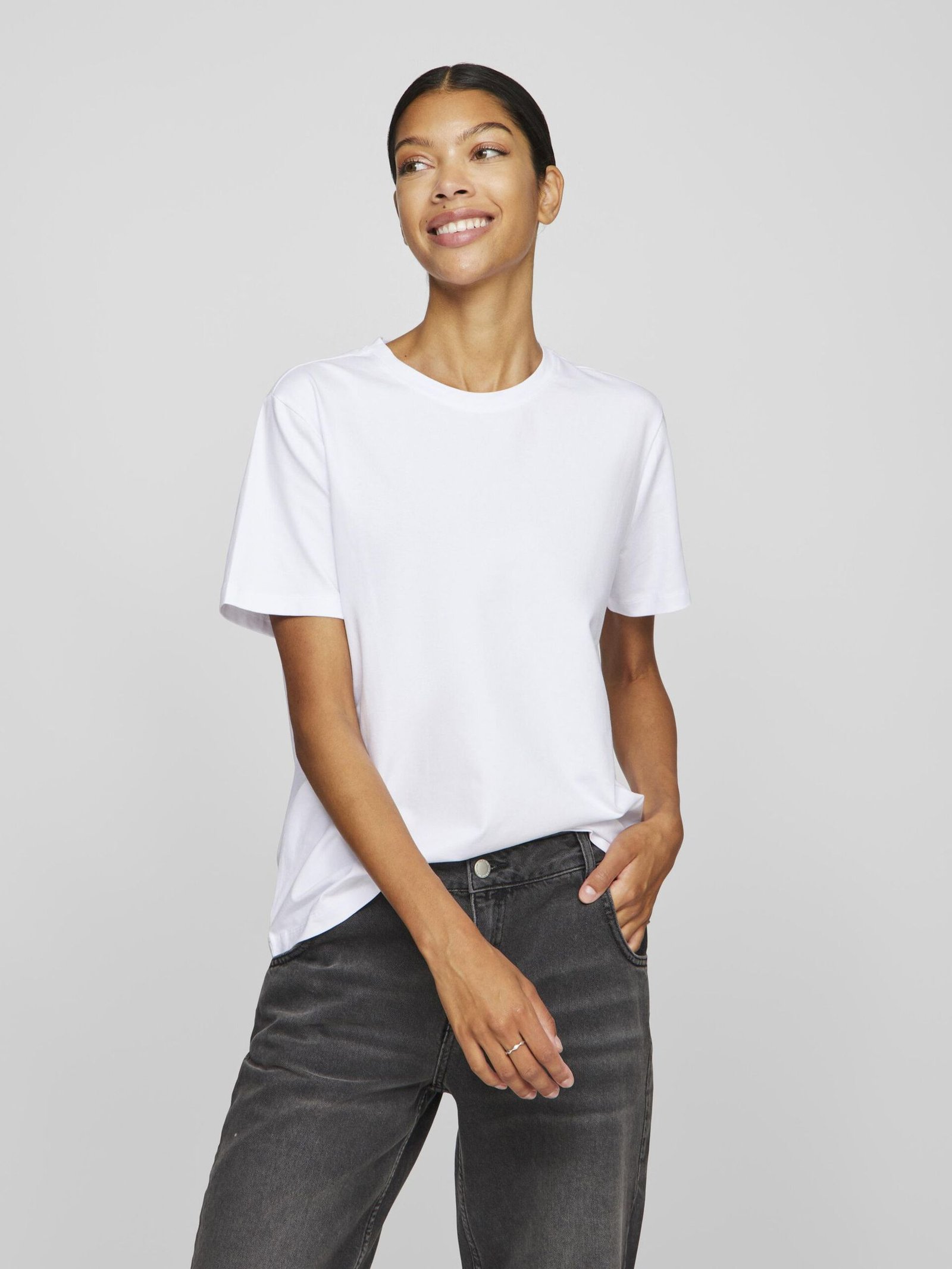 Vila naisten t-paita Vinora S/S T-Shirt, valkoinen