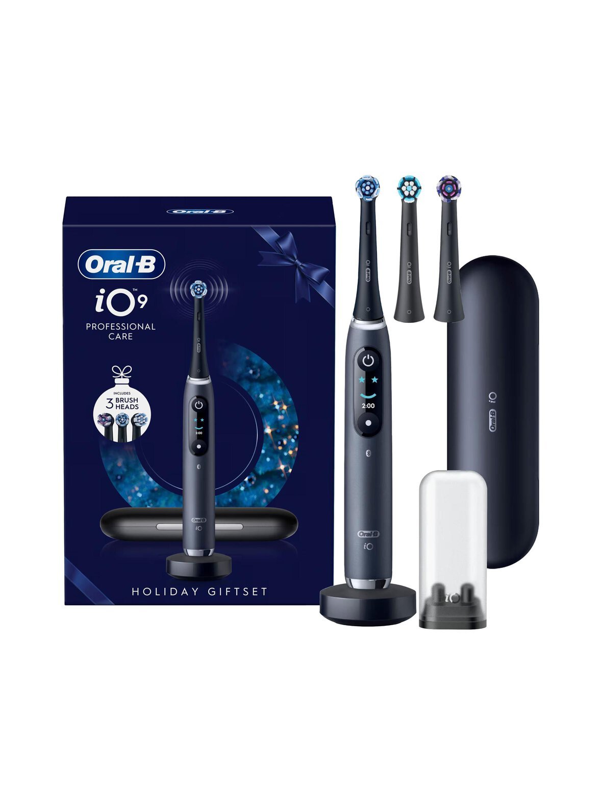 Io9 electric tooth brush -sähköhammasharja lahjapakkauksessa