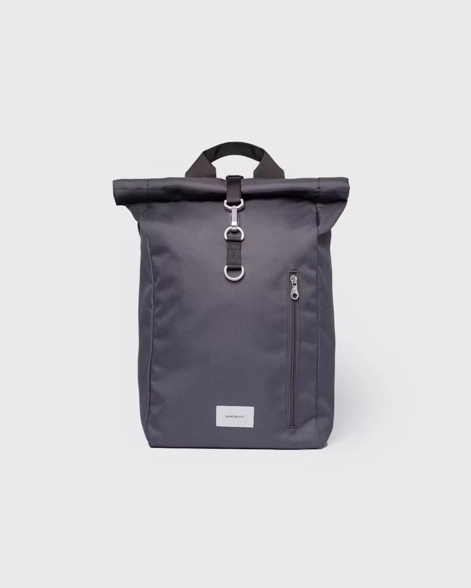 Sandqvist unisex reppu GROUND Rolltop Backpack L, tummanharmaa
