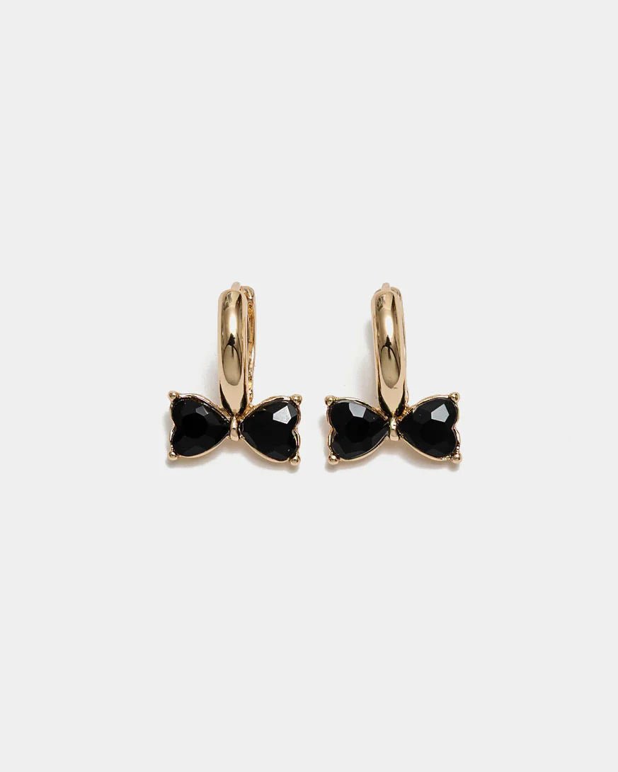 Bow 19 korvakorut Bow Earrings, musta